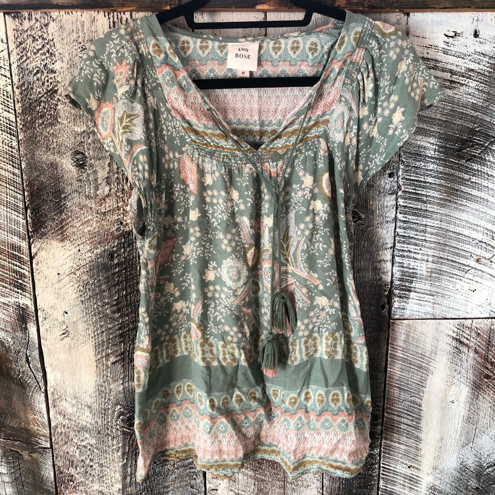 Knox Rose Boho paisley top